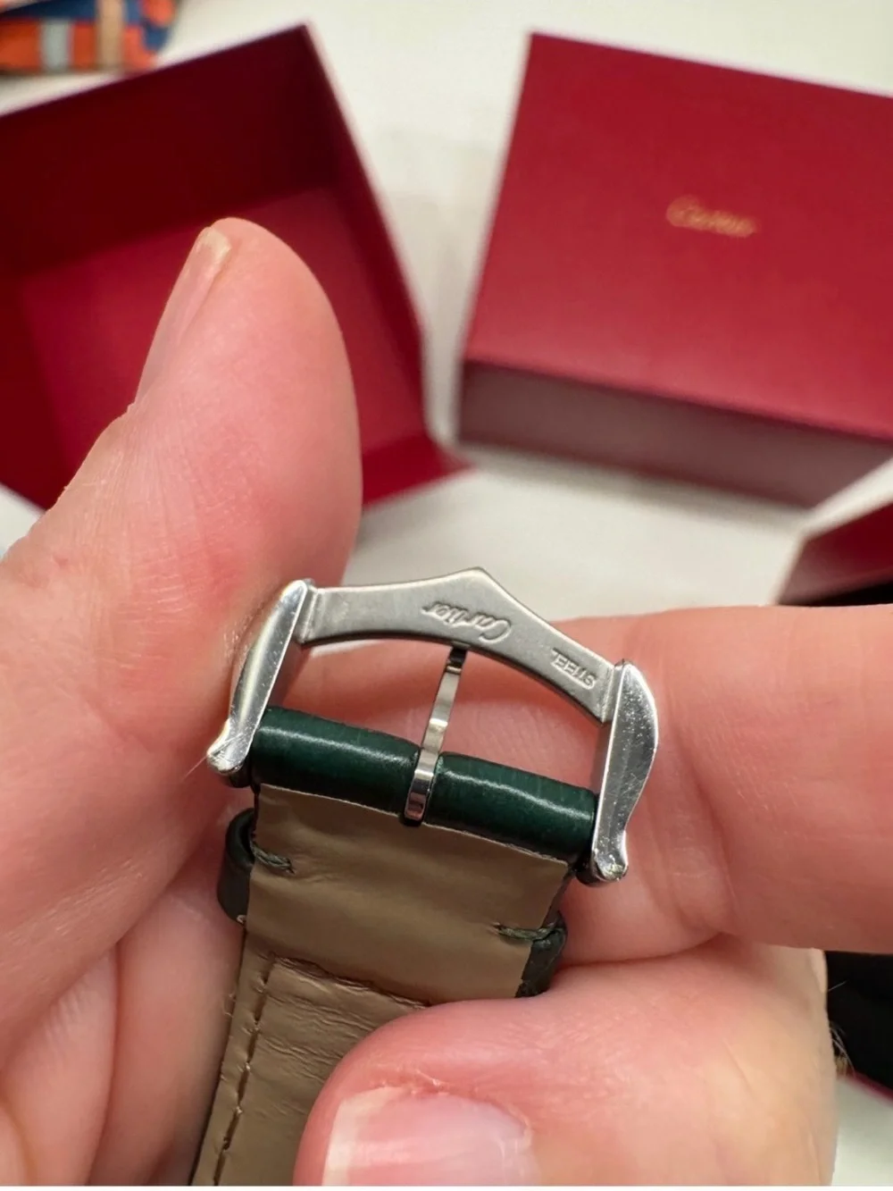Cartier Tank Louis Watch w/ Green Dial and Strap
